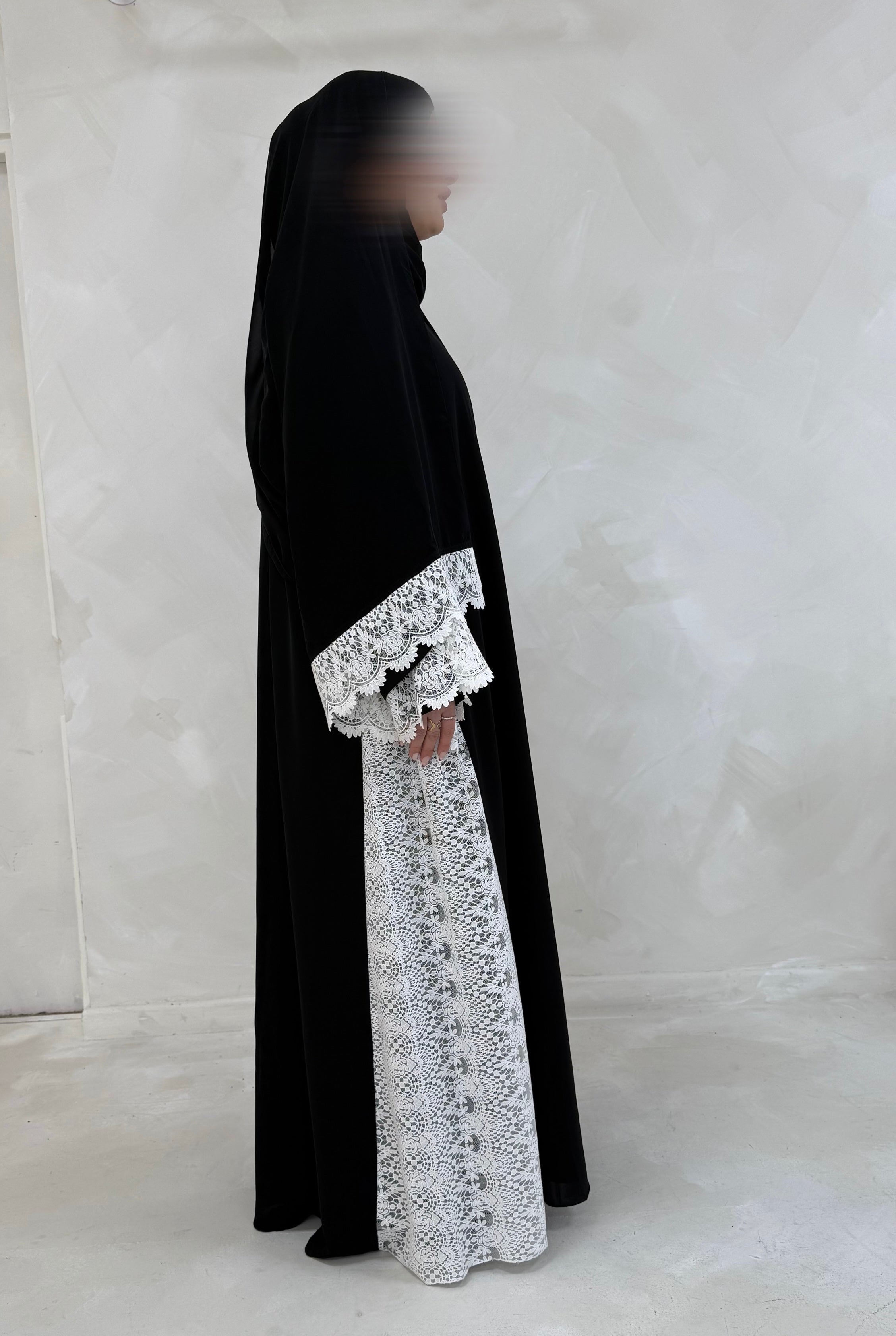 Bridgerton Inspired Net Lace Abaya with Matching Hijab