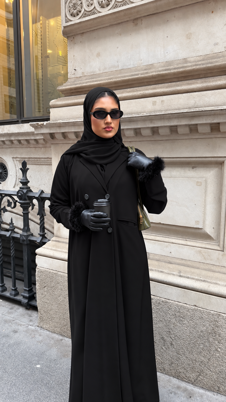 Noir Blazer Abaya |Matching Hijab