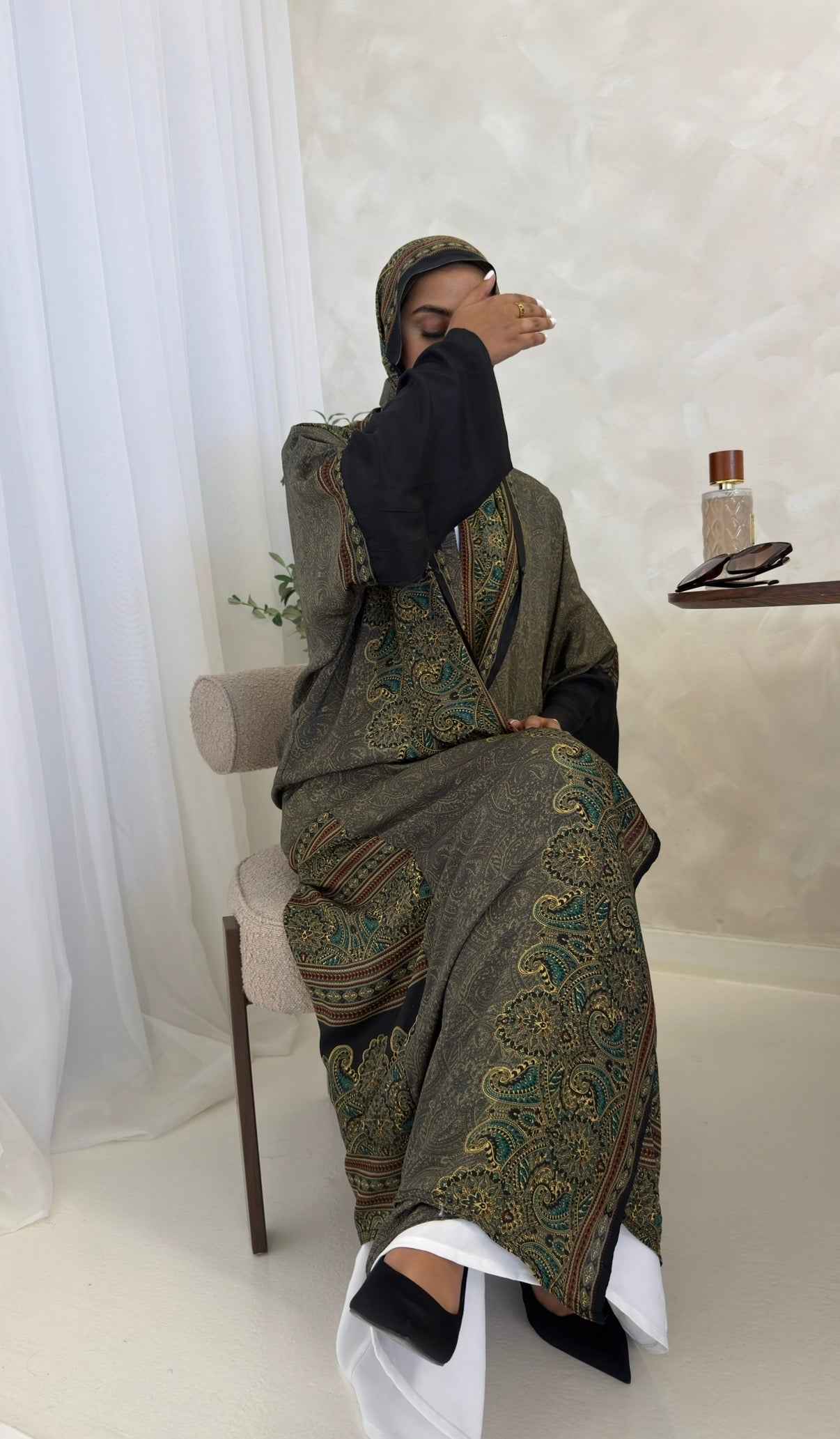Imperial Teal Mosaic Abaya + Matching Hijab