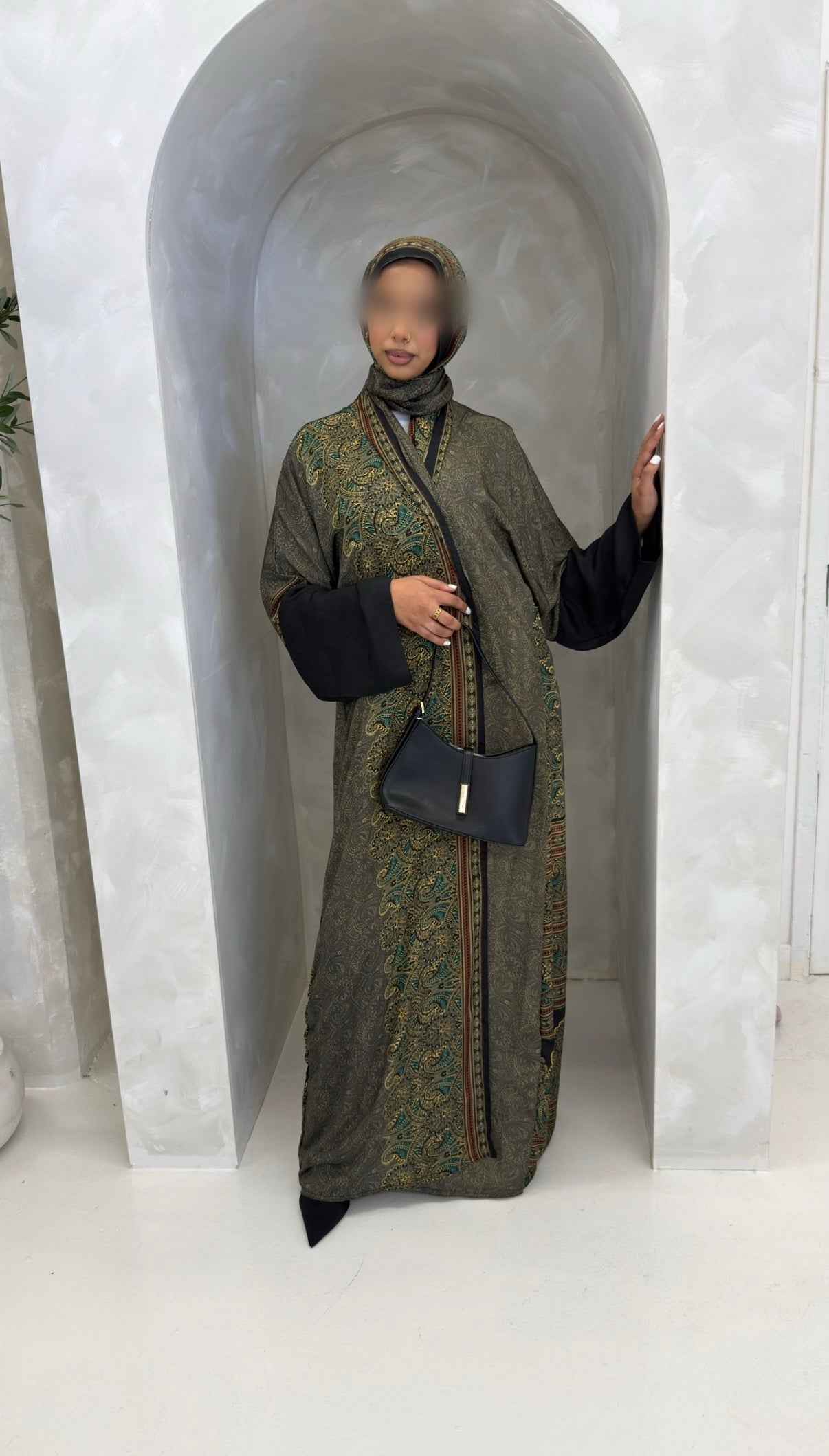 Imperial Teal Mosaic Abaya + Matching Hijab