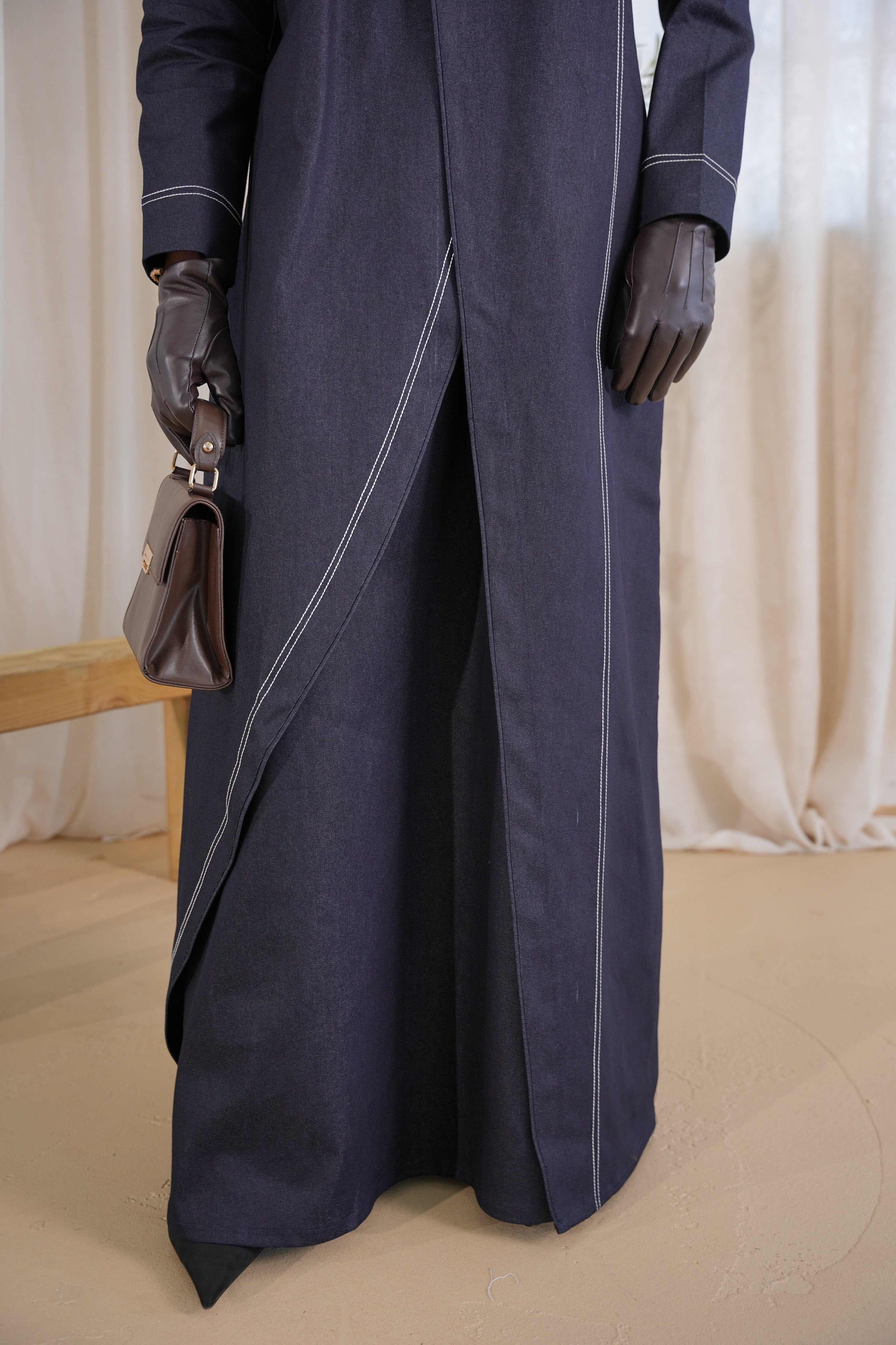 Navy Contrast Denim Abay