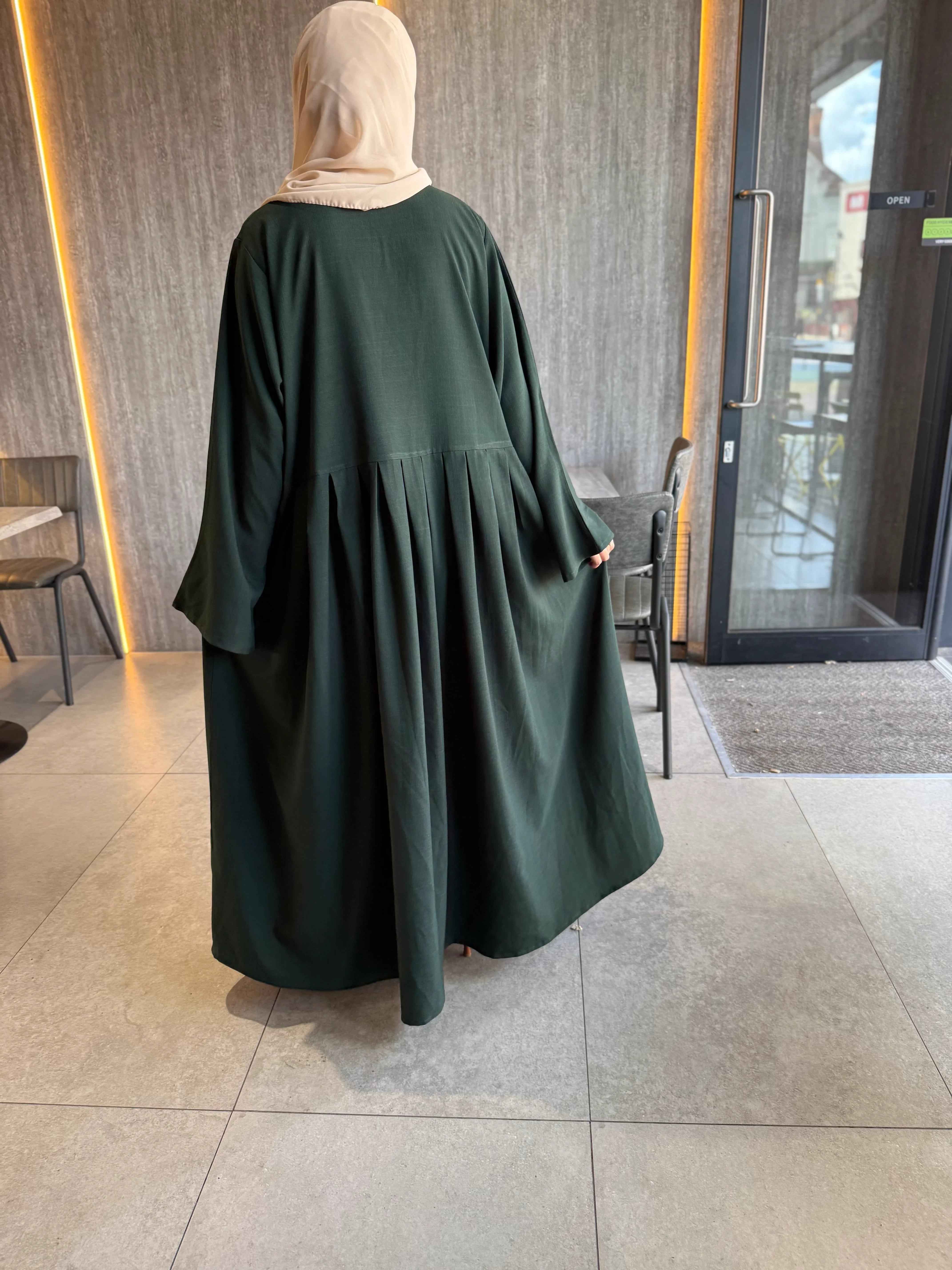 Elegant Dark Green Abaya | Exclusive Collection / Premium Fabric / Limited Edition.