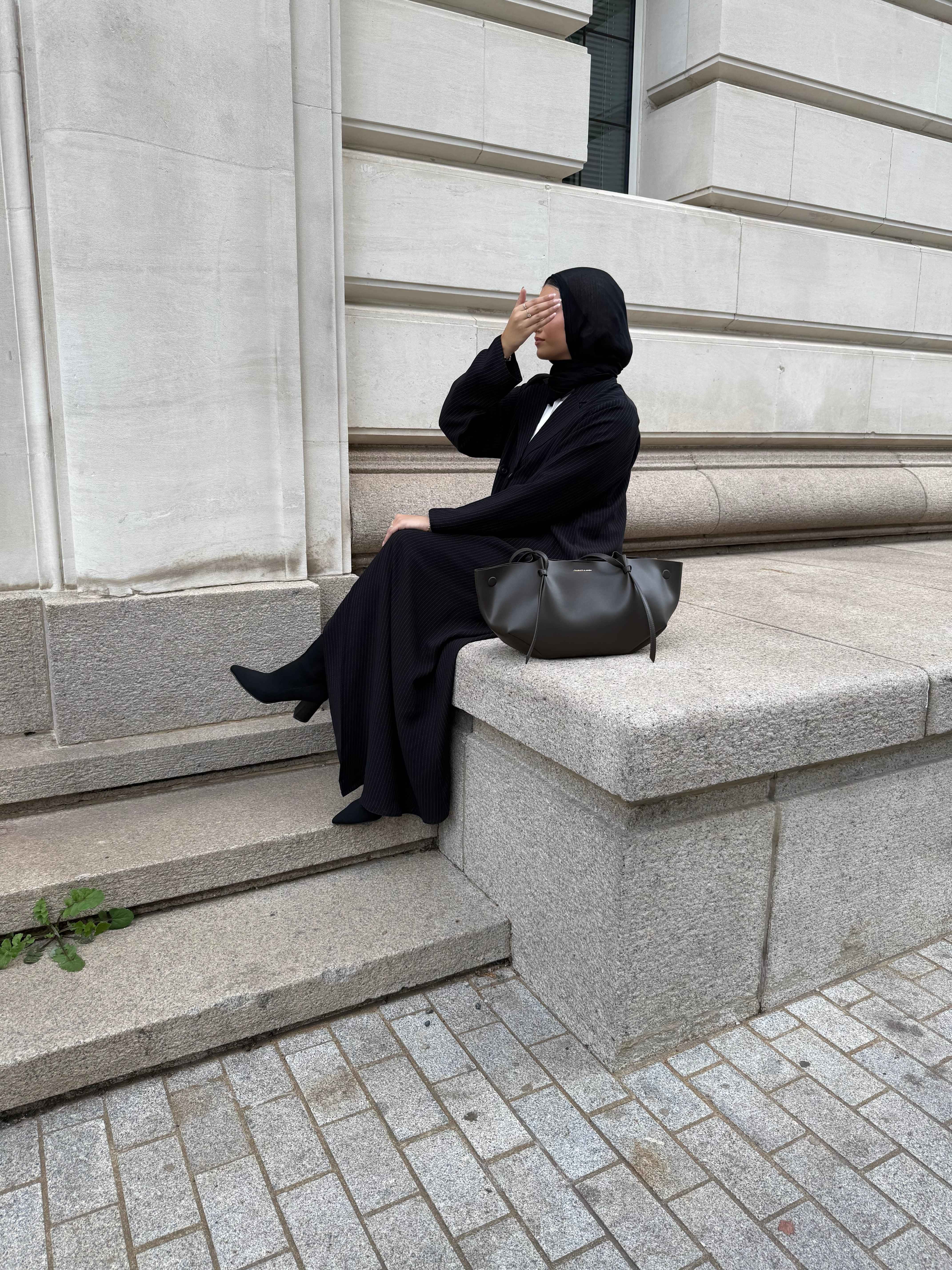 Elegant Black long lined blazer Abaya –Exclusive Collection / Premium Fabric / Limited Edition.