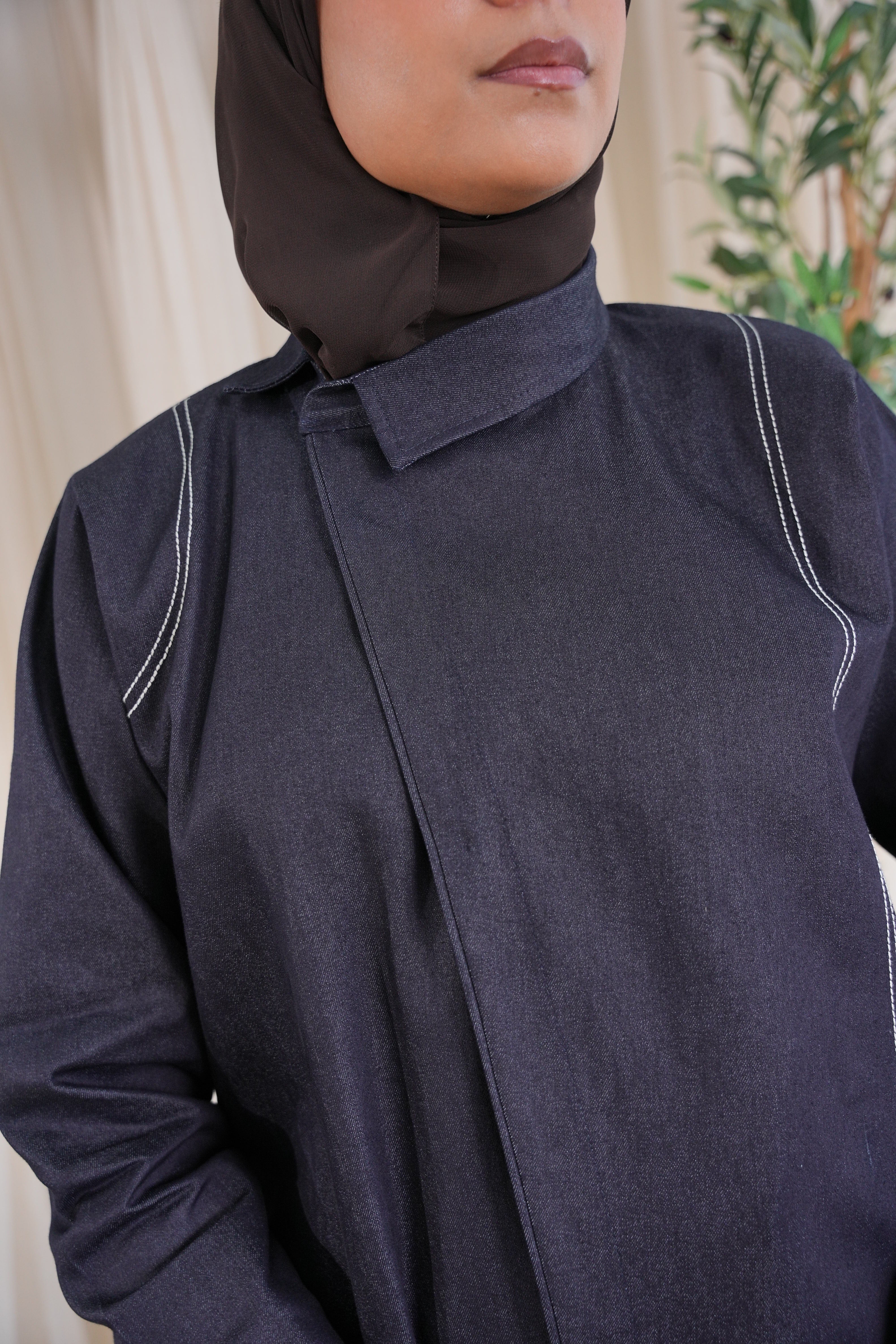 Navy Contrast Denim Abay