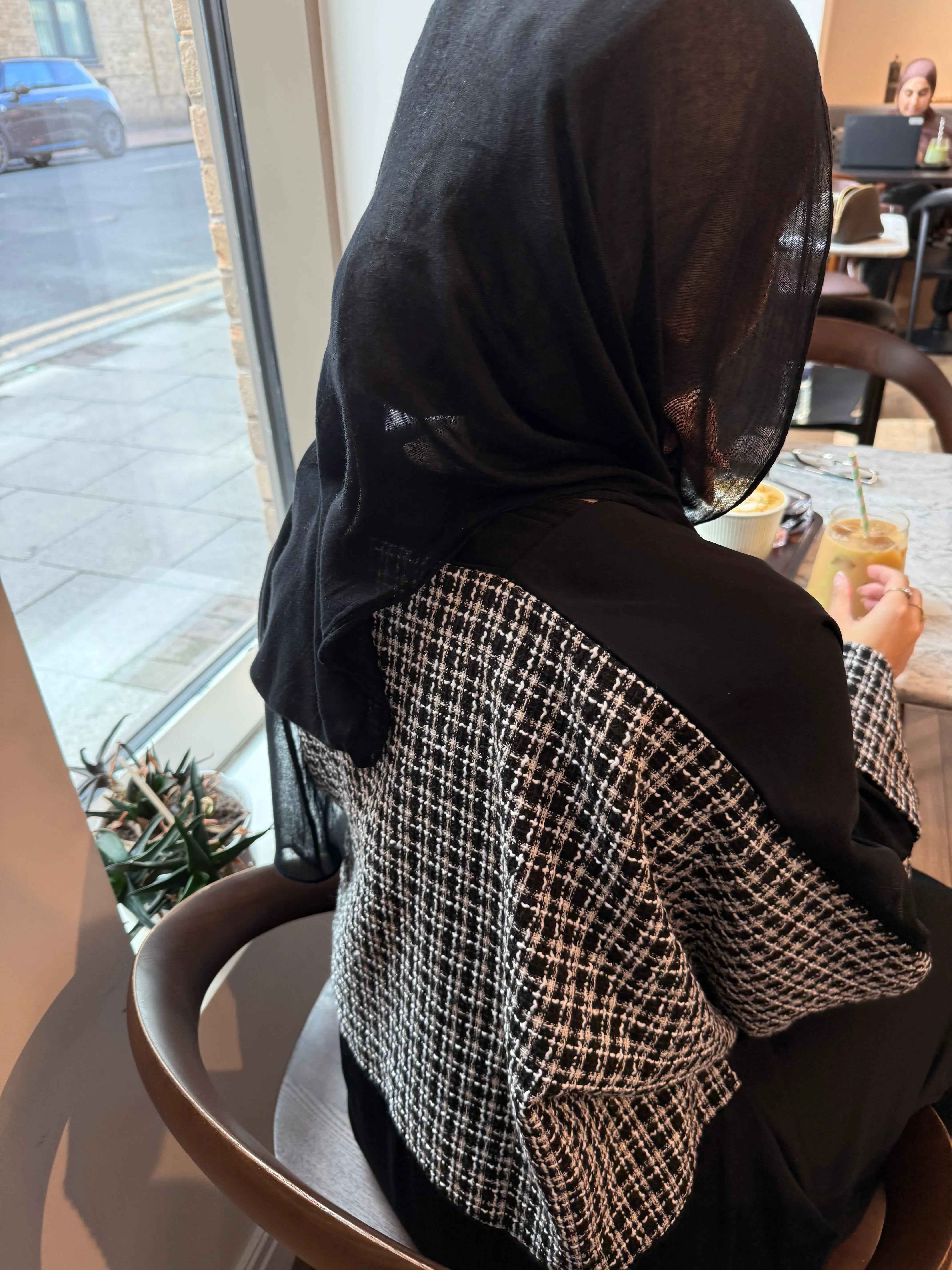 Checkered Black Abaya –Exclusive Collection / Premium Fabric / Limited Edition.