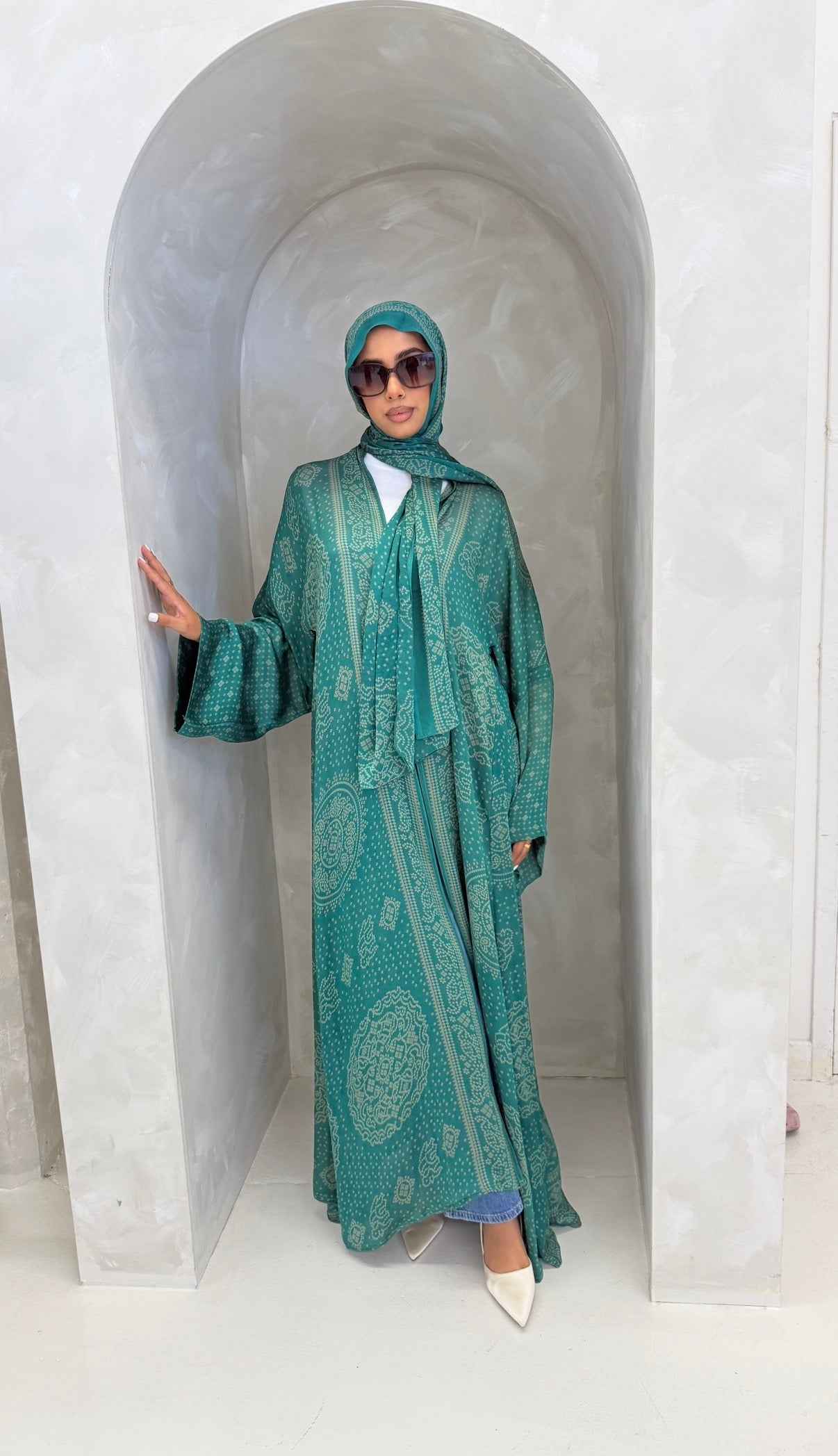 Sage Mosaic Abaya + Matching Hijab