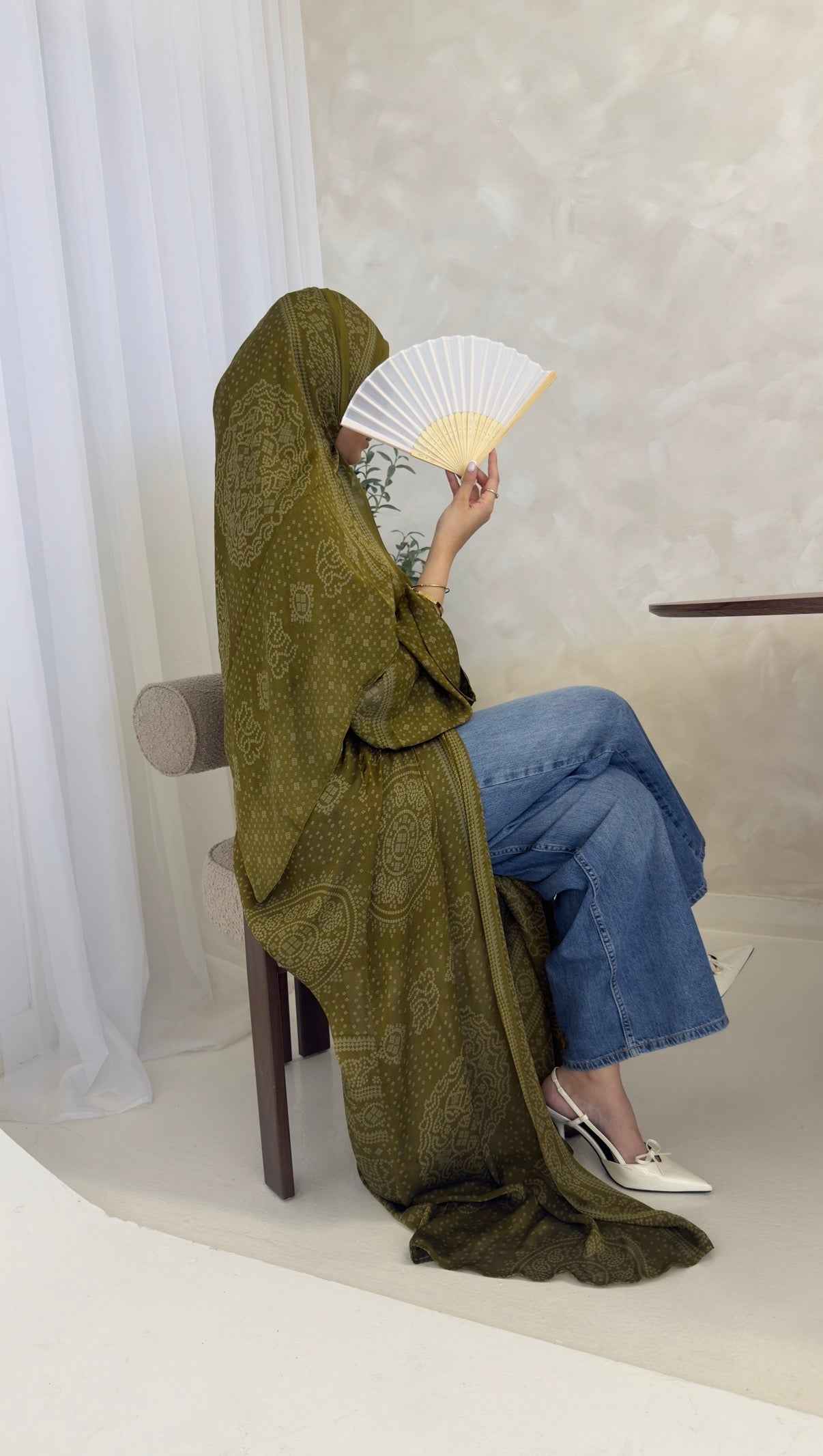 Olive Mosaic Abaya + Matching Hijab