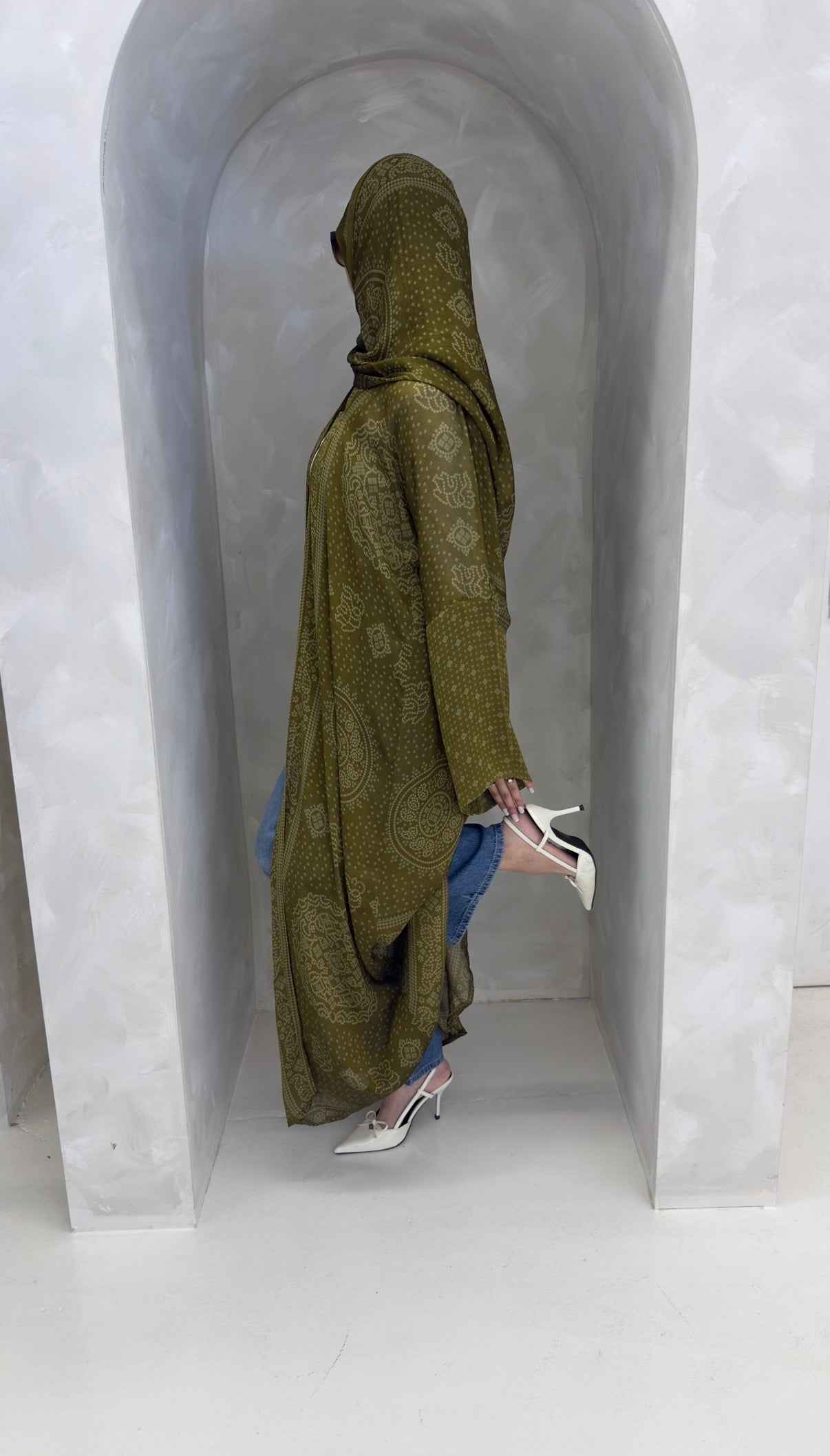 Olive Mosaic Abaya + Matching Hijab