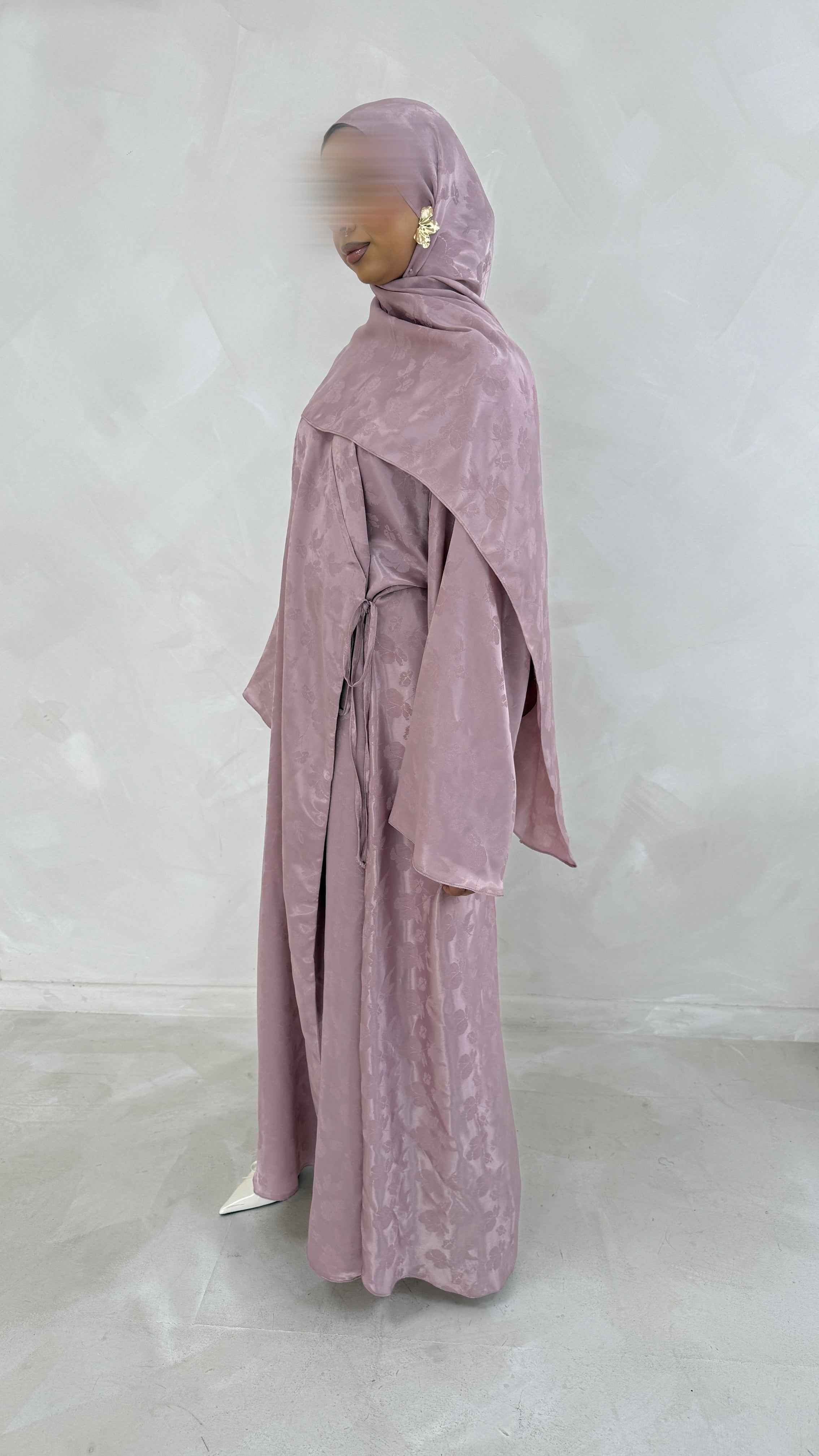Rose Petal Wrap Abaya & Matching Hijab Set